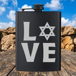 Personalized Israel love Black Flask | Flask | Israel | Family Gift | USA